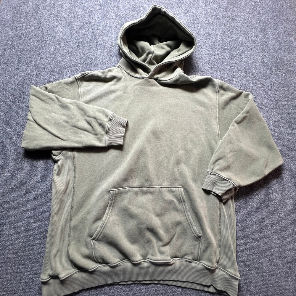 Aerie AEO Green Oversized Fleece Hoodie Sweatshirt Womens XL Distressed